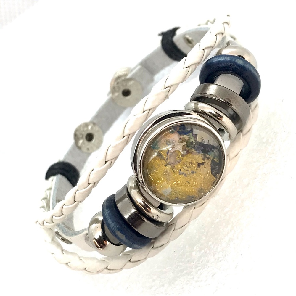 Leather snap bracelet Handmade 20mm snap SB20